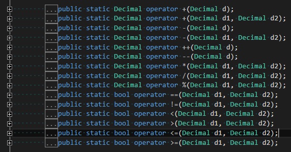 Decimal Operatörleri