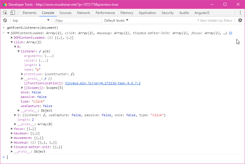 Developer Tools'un Pek Bilinmeyen Nimetleri 11 Chrome Developer Tools GetEventListeners Document