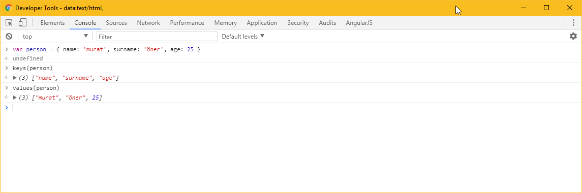 Developer Tools'un Pek Bilinmeyen Nimetleri 14 Chrome Developer Tools - Keys and Values