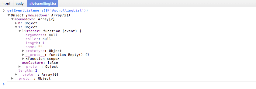Developer Tools'un Pek Bilinmeyen Nimetleri 13 Chrome Developer Tools GetEventListeners 1