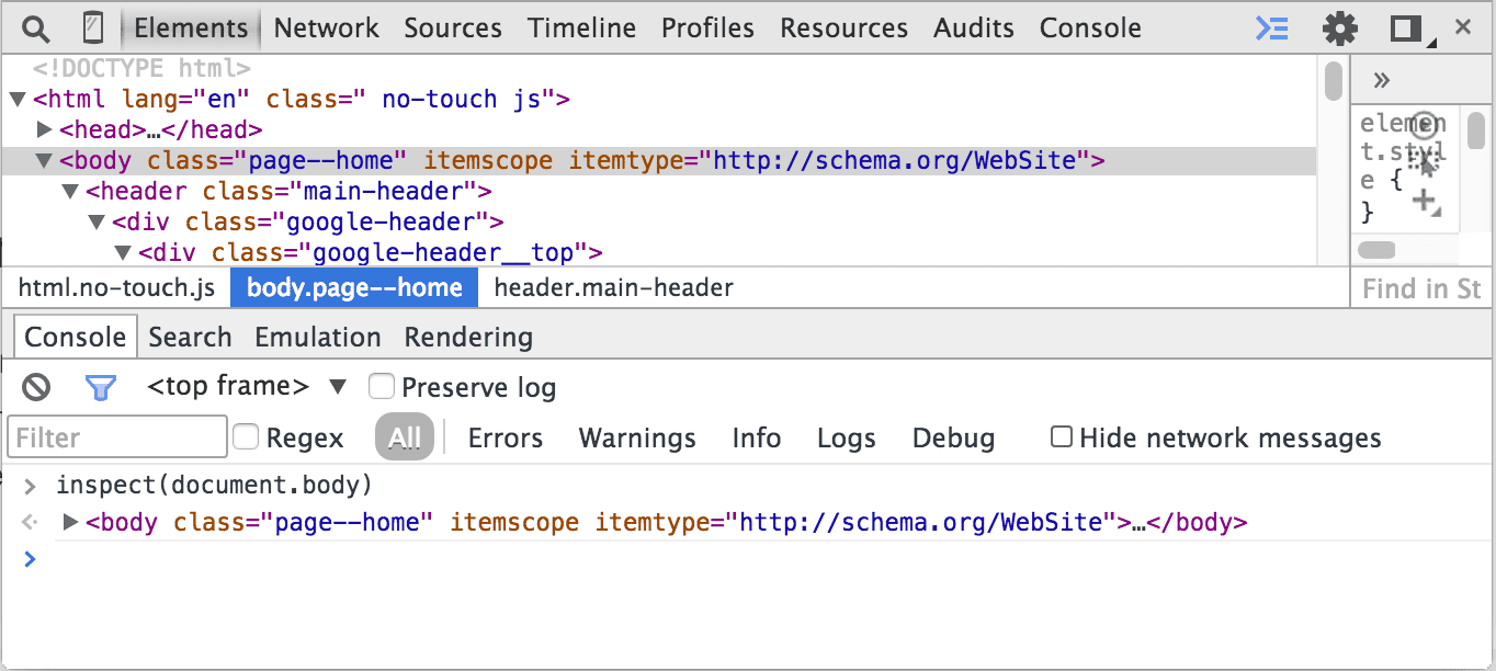 Developer Tools'un Pek Bilinmeyen Nimetleri 10 Chrome Developer Tools Inspect Function