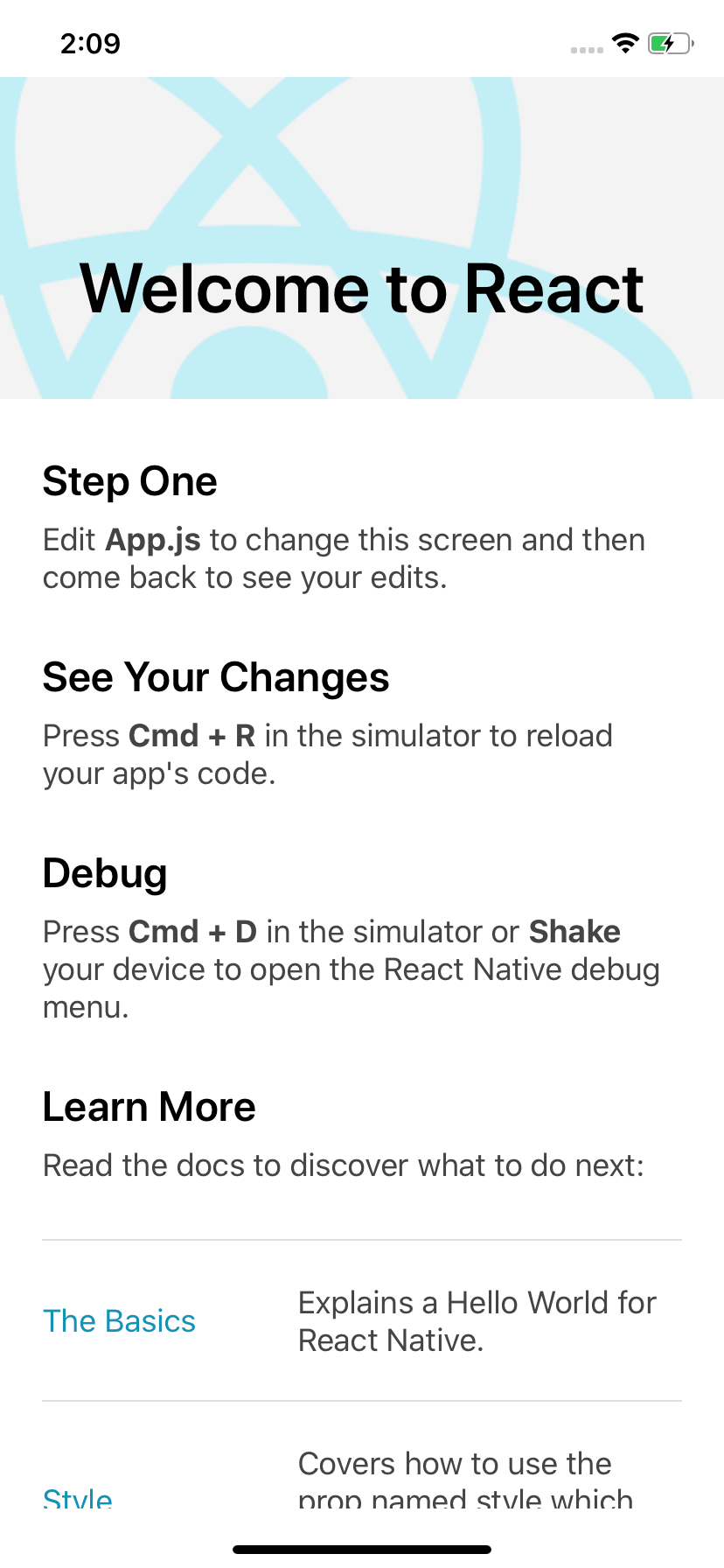 React Native Init Project On Simulator