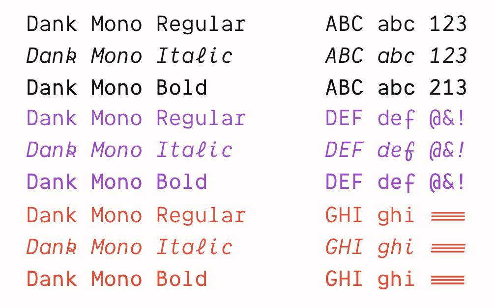Developer Font Tavsiyeleri - En İyi Fontlar 5 Developer Font -  Dank Mono Önizleme 2
